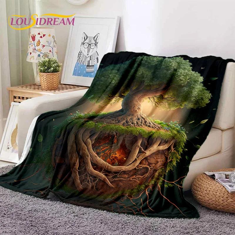 Tree of Life Nature Viking Yggdrasil Norse Soft Flannel Blankets,Throw Blanket Comfortable Blanket for Picnic Beds Home Bedroom