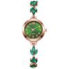 Women Bracelet Watch with Floral Chain Design Round Dial Analog Display Quartz Movement Adjustable Length for Daily Wear