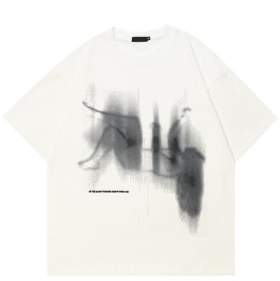 Streetwear T-Shirt mit abstrakter Körpergrafik, Baumwolle, Unisex-Tops, T-Shirts, Sommer, kurze Ärmel