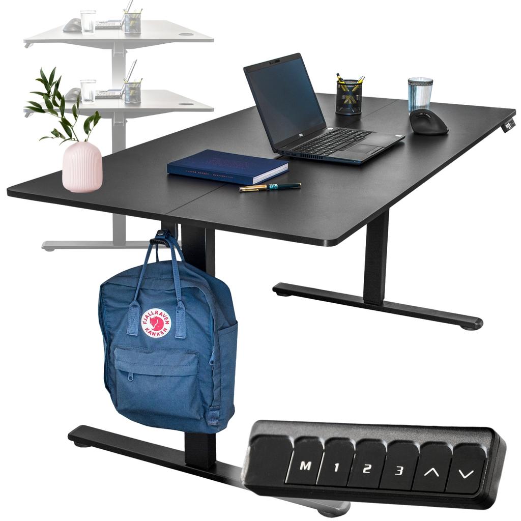 Electric adjustable desk 120x60cm height adjustment 72-118cm black