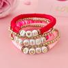 Ingemark 10 Styles Romantic Soft Ceramic Acrylic Beads Letter Chain Bracelet Boho Sweet Heart Bangles Y2K Aesthetics Jewelry New