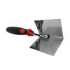 2Pcs Stainless Steel Drywall Corner Trowel with Soft Grip Handle Interior Exterior Corner Blades Ergonomic Anti-Slip Rubber Handle Masonry Corner Tool