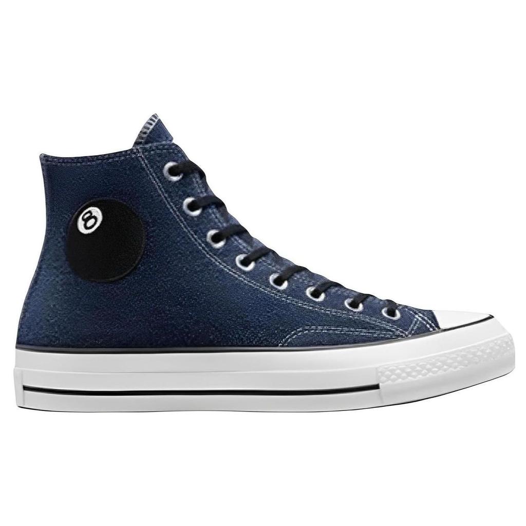 Stussy X Converse Chuck 70 High 8 Ball Unisex Sneakers Blue Sargasso-Sea White A03711C
