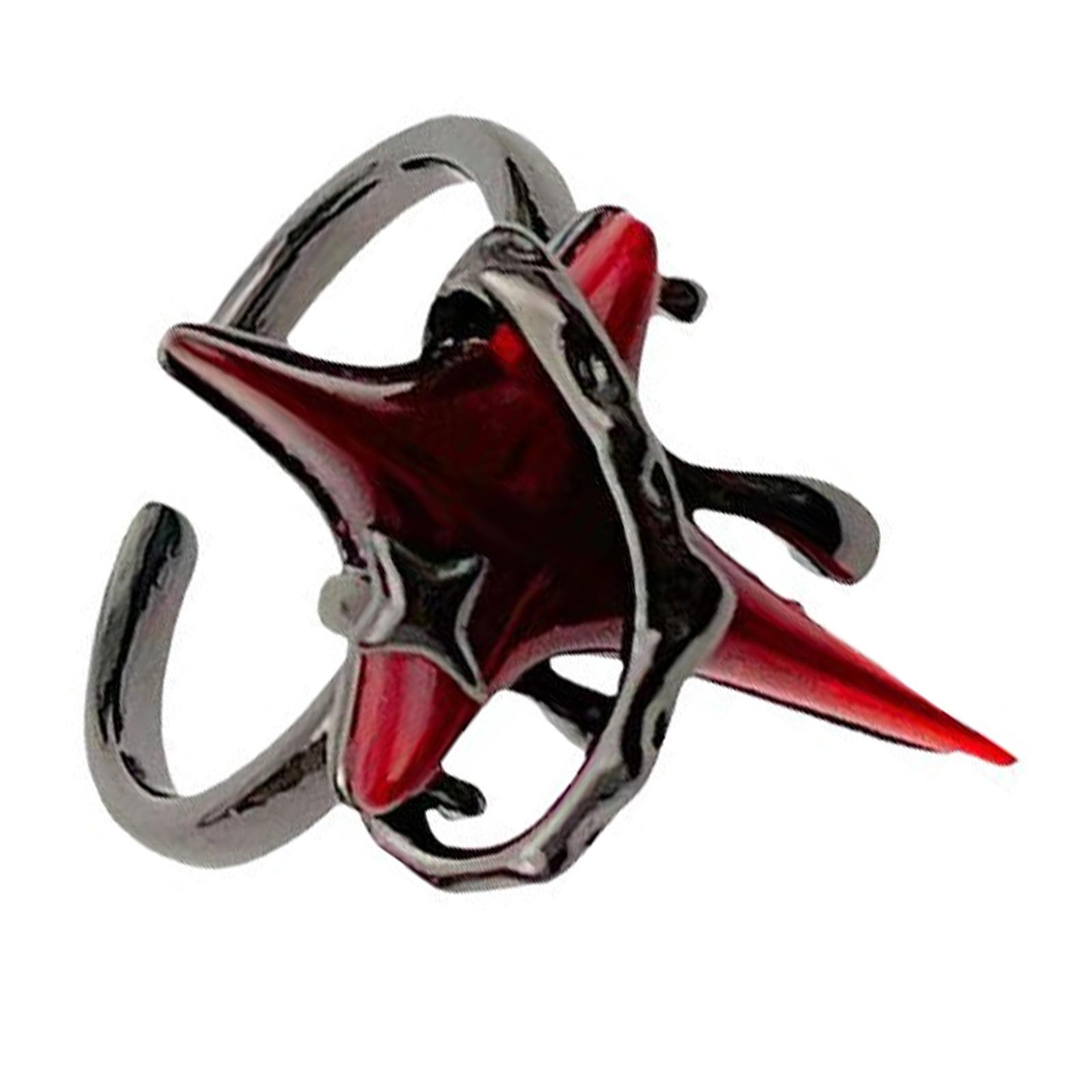 

Простые кольца Готические регулируемые кольца с открытием Форма звезды Модные кольца Текстура сплава Подходят для свадьбы и вечеринок