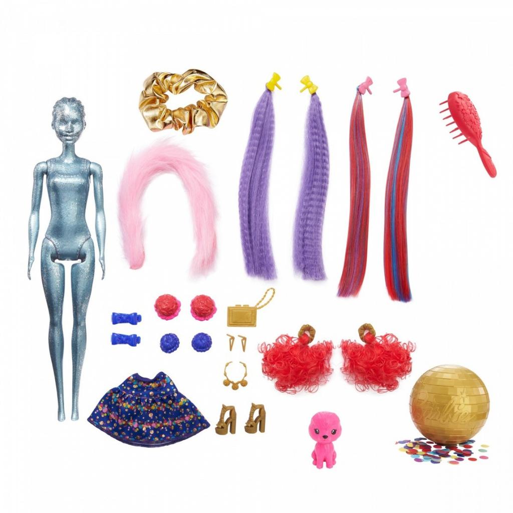 Lalka BARBIE COLOR REVEAL Imprezowe stylizacje Fioletowa 
