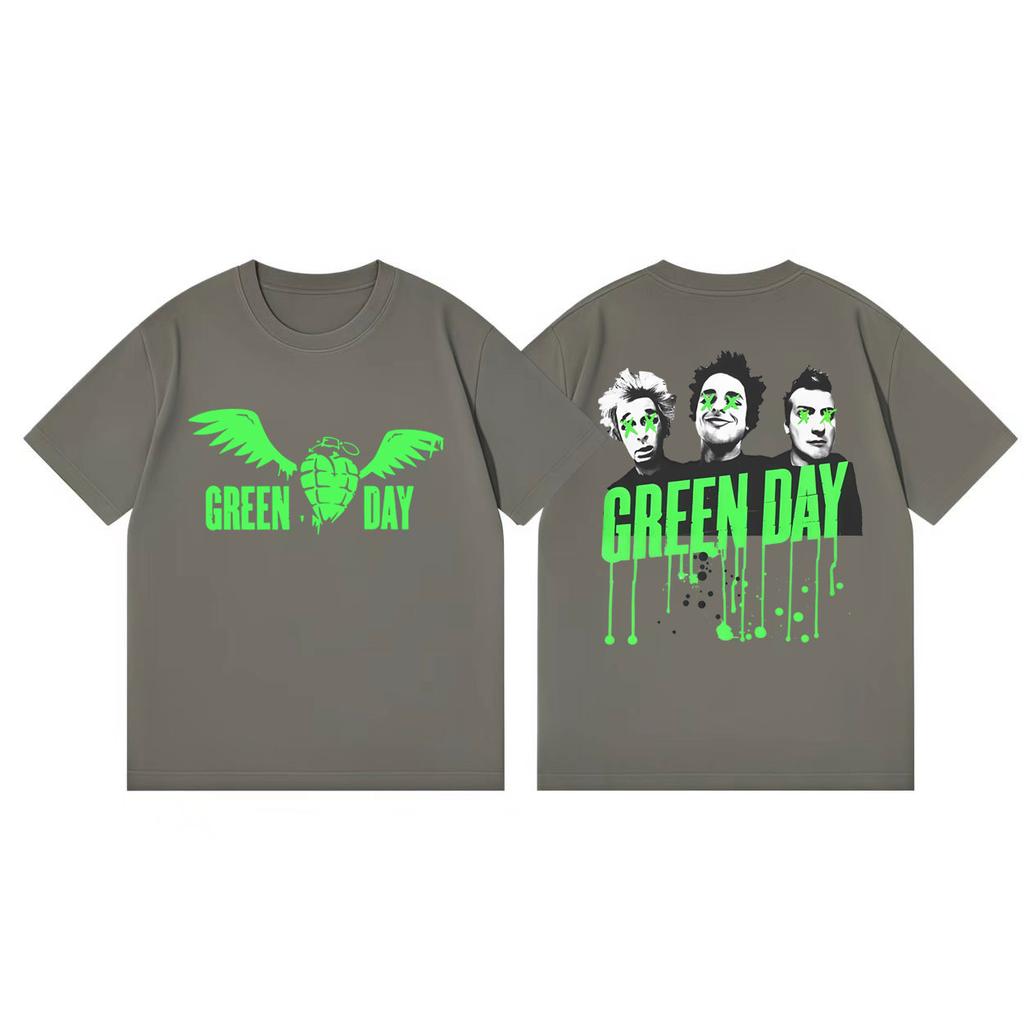 Punk Rock Band Green Day Inspired Tour 2026 T Shirt Fashion Y2k Oversized Tshirts Men Women Casual Cotton Short Sleeve Tshirt
