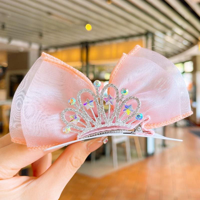 

Детская корона принцессы Эльзы с кружевным бантом, заколка для волос