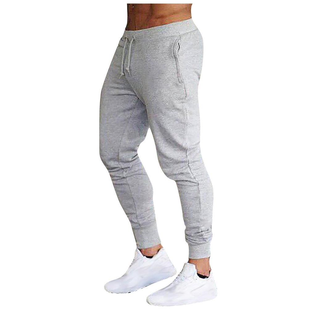 Men's Running Trousers Multi-pocket  Small Feet Slim Tooling Casual Trousers