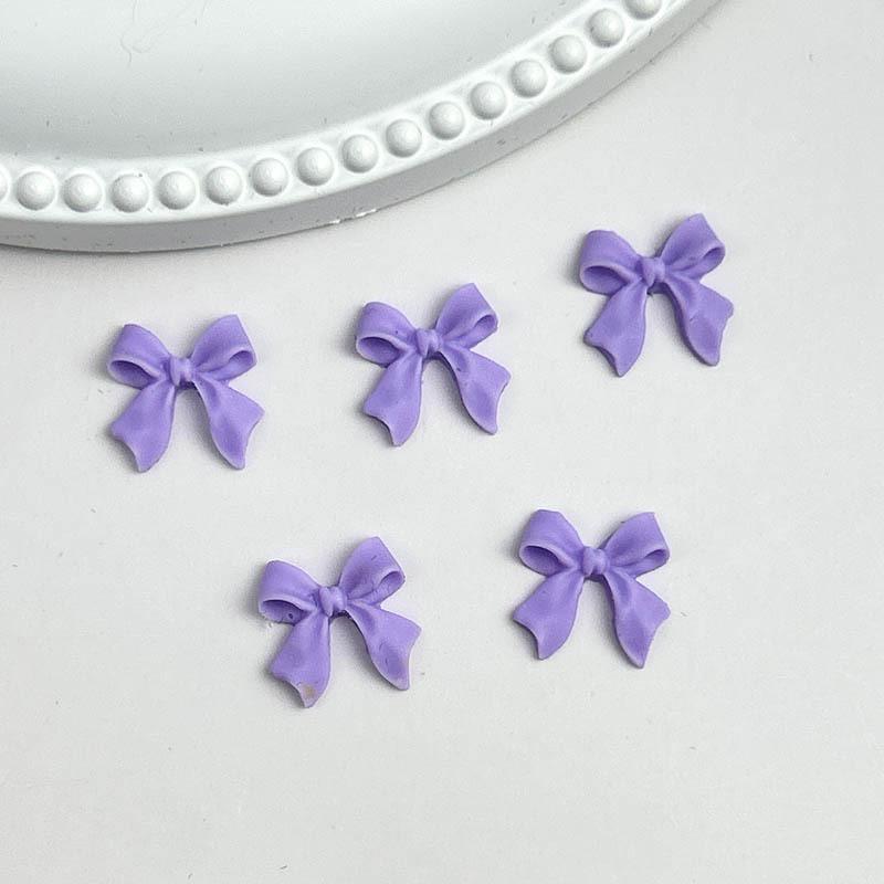 Hot-Selling Bowknot Nail Art Accessories Macaron Color Solid Color Ribbon Bowknot Mixed Pack