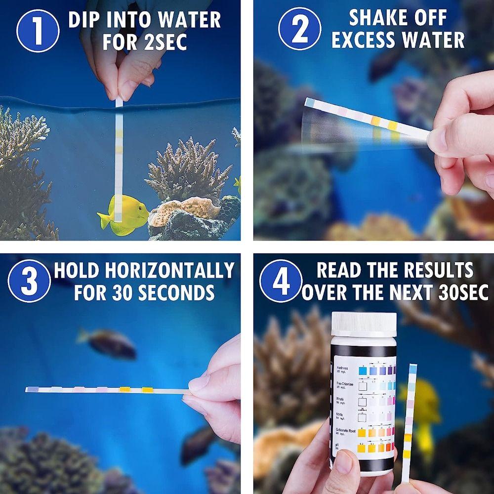 100ct PET Water Problems Testing Strips Testing of PH Hardness  Aquarium,fish Pond,swimming Pool