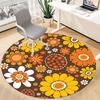 1 Stück Rundes Teppichläufer mit Blumenmuster für das Büro, Indoor-Matte geeignet für Büro, unter Bürostühlen, Schlafzimmer, Wohnzimmer, Heimdekoration, Raumdeko