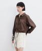 Yunse Eyelet Crop Shirt (Brown)