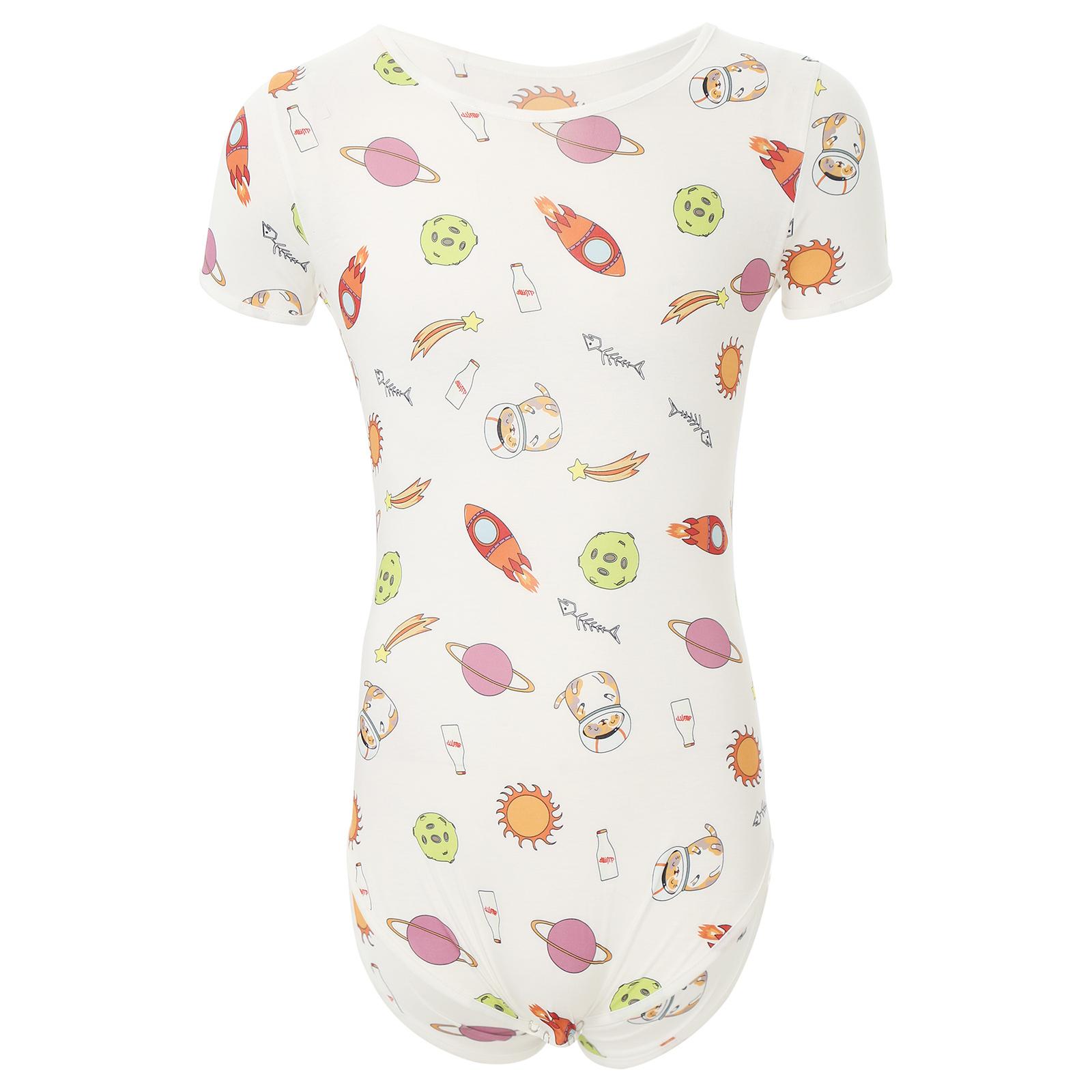 

Mens Cute Cartoon Print Sissy Bodysuit Short Sleeve Buttoned Crotch Diaper Romper Pajama Sleepwear XXL бежевий