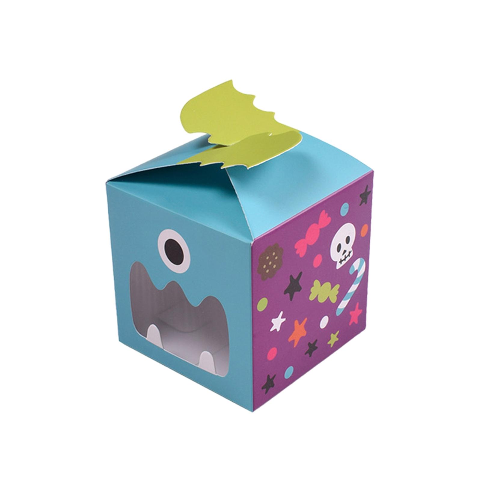 

10 Pieces Halloween Cupcake Boxes Halloween Individual Carriers Party Boxes With Clear Window For Cupcake Gifts Wrap Dessert Table Decoration One Size