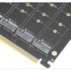 Quad M.2 NVME SSD To PCI-E 4.0 X16 Adapter, High Speed 4x32Gbps Soft Raid Card with Individual LED Indicator Support 2230 2242 2260 2280 (ph44)