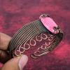 Thulite Cuff Bracelet Copper Wire Wrapped Adjustable Bangle Gemstone Jewelry