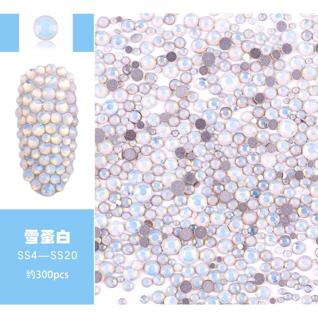 Nail Art Jewelry Flat Bottom Drill Nail Drill Snow Protein Glass Crystal Drill Multi-Size Mixed Color Diamond Small Diamond Zircon Accessories