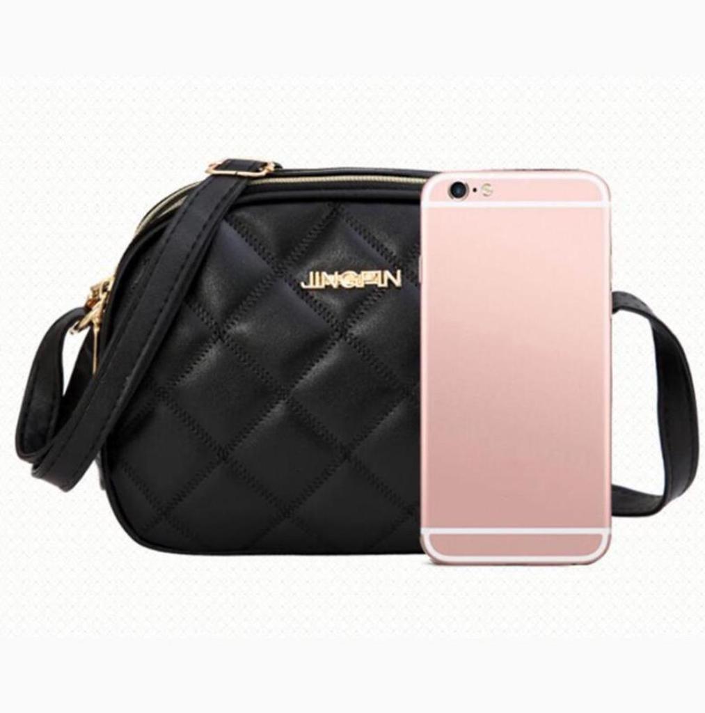 Fashion PU Leather Plaid Flap Bag CasualMessenger Crossbody Bag Solid Shoulder Bag