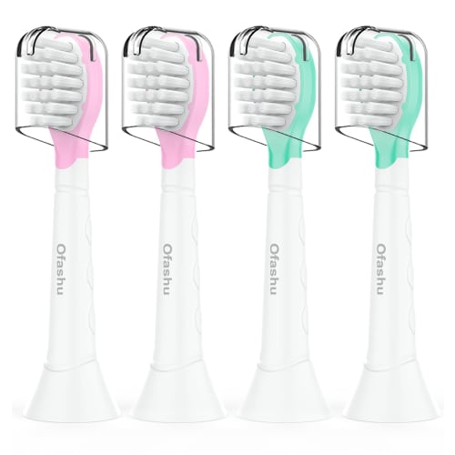 

Ofashu Replacement Brushes for Children, Philips Sonicare Electric Toothbrush: Compact Replacement Brushes for Kids Ages 3 and Up, Mini, Set of 4