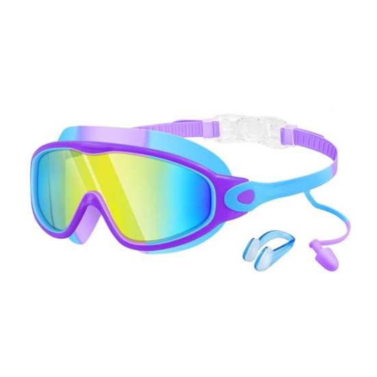 Kids Swim Goggles with Nose Clip And Earplug Anti-Fog UV Protection Pool Glasses Anti Shattered Lens for Boys Girls