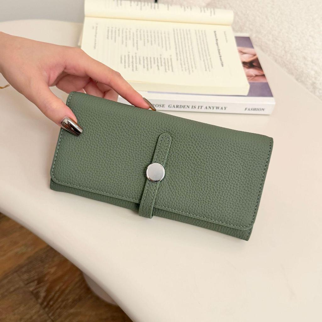 2026 New Women's Soft Cowhide Leather Clutch: Genuine Foldable Long Wallet with Large Capacity for Phone and Money Clip