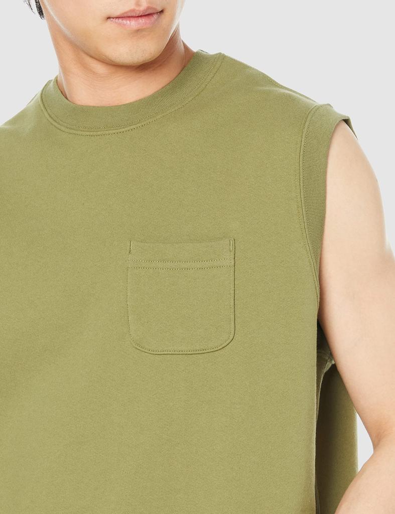 Champion 9oz Loose Fit Oversized Sweat Made In Size L Men's Fleece-Lined Vest, USA, C5-V001, Olive,