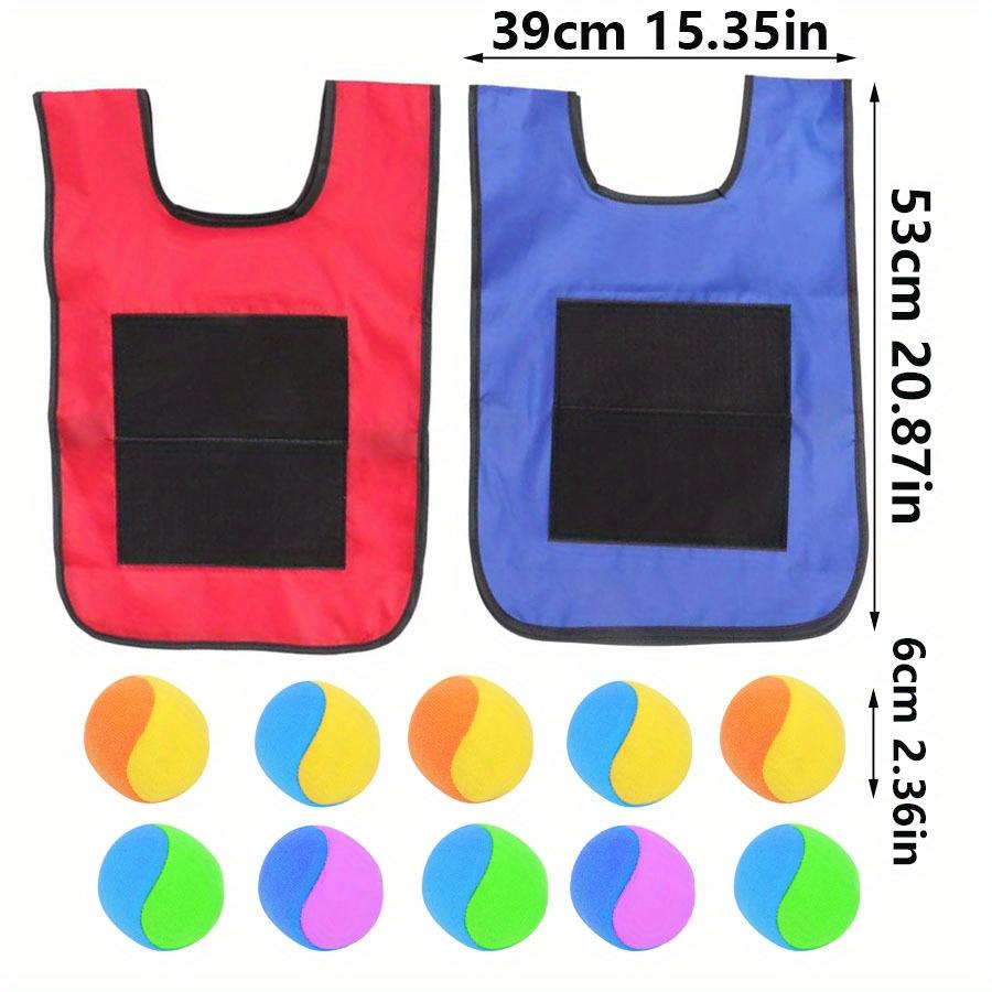 12pcs/set Outdoor Throwing Game Prop 2 Vests 10 Balls for Team Building Backyard Fun Outdoor Sports Family Games Group JXB