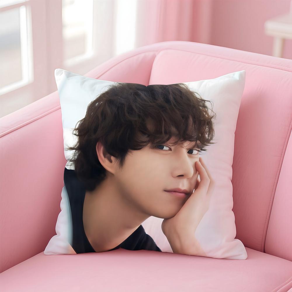 Hot Handsome Korean Actor KKim Youngdae Cushion Cover Pillowcase Short Plush Invisible Zipper Room Sofa Cushion Cover
