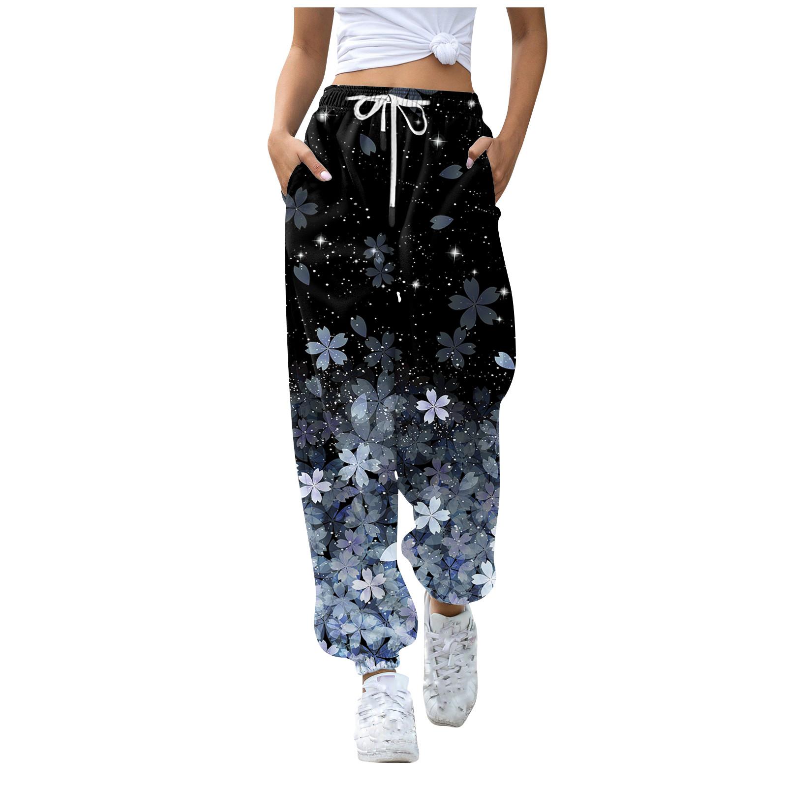 

Женские модные повседневные брюки с принтом и эластичным поясом на шнурке XXXL