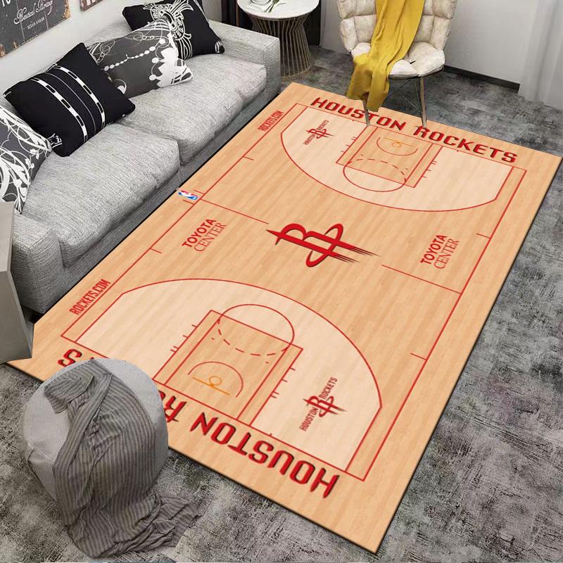 """Kobercový Basketballové Hřiště s Logem Houston Rockets Domácí Dekorace Koberec" Vhodný k použití jako protiskluzový pro obývací pokoj ložnici pohovky"""