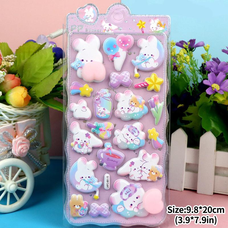 Kawaii Animals Butt Stickers Soft Pinched Happy Buttocks Sticker 3D Puffy Squishy Stress Relief Stickers DIY Phone Case Decor