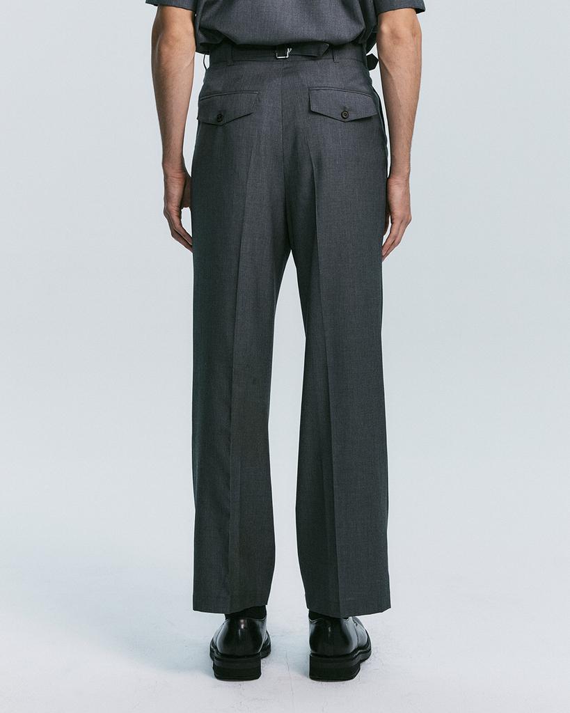 Sinkia Wool Blend Buckle Detail Trousers Steel Grey