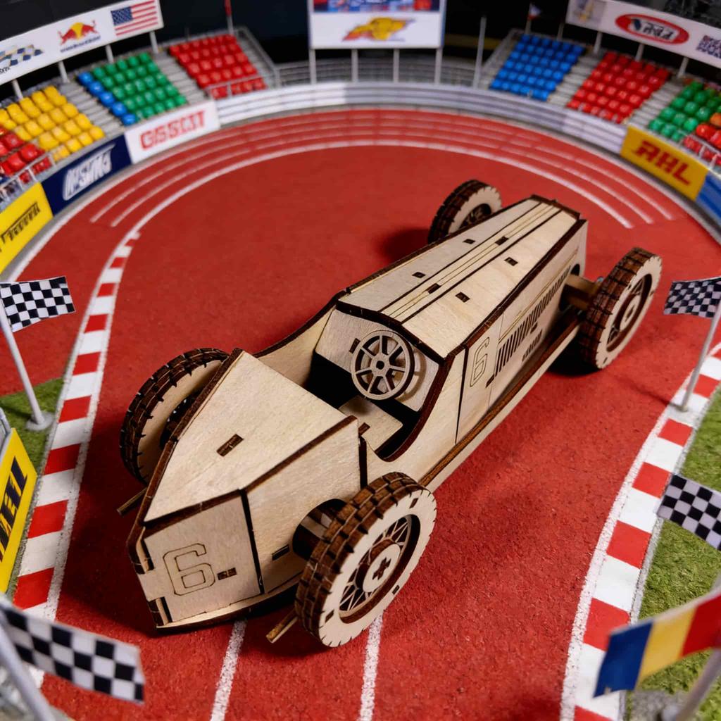 3D Wooden Racing Car Puzzle DO-IT-YOURSELF Miniature Kit Handcrafted Present Home Decor Birthday / Valentine s Day Present