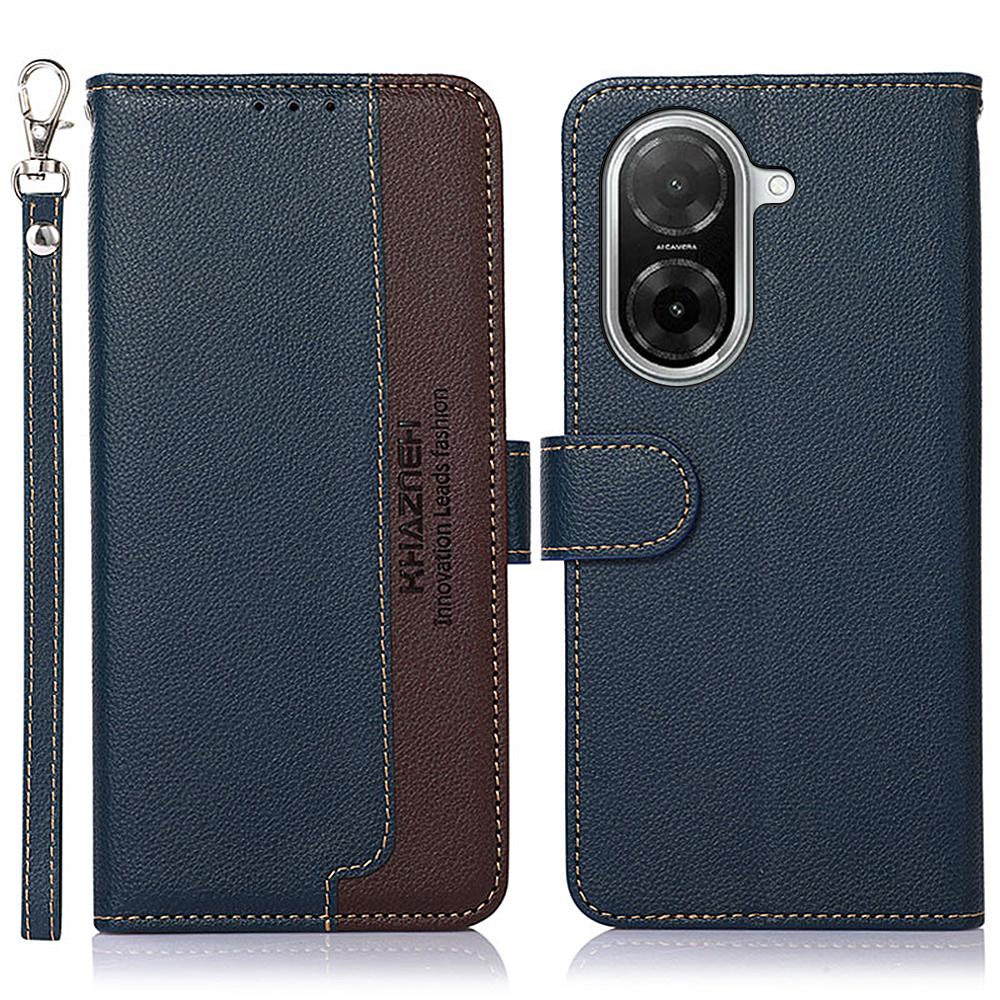 

KHAZNEH For Xiaomi Redmi A5 NFC (EU) (173.45*79.35*8.45mm) Case RFID Blocking Wallet PU Leather Phone Cover with Strap Blue