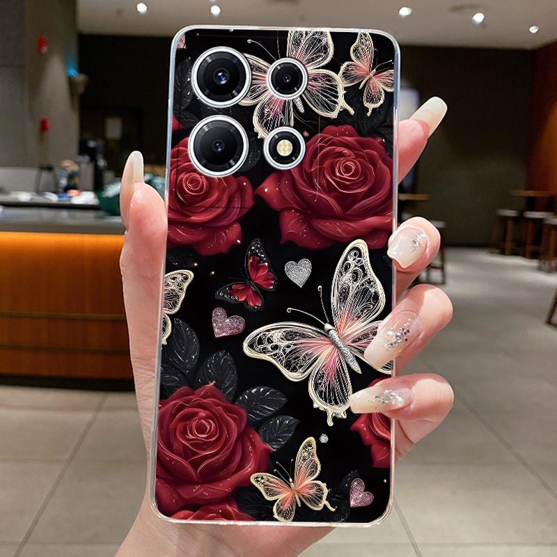 For Infinix Note 30 VIP Phone Case X6710 Clear Silicone Soft Cover For Infinix Note 30 VIP Fashion Flower Cases Note30 VIP Coque