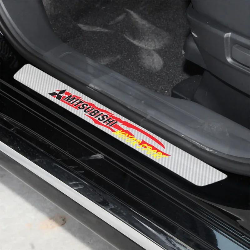 Kohlefaser für Mitsubishi Eclipse Lancer Ralliart Outlander ASX L200 Mirage Pajero Auto Front Heck Türschwellen Schutzaufkleber