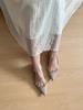 Elegante Damen-Plateau-Ballerinas: 5cm Höheneinlage, Spitze Zehenpartie, Nietenverziert, Französischer Stil, Weiches Lackleder