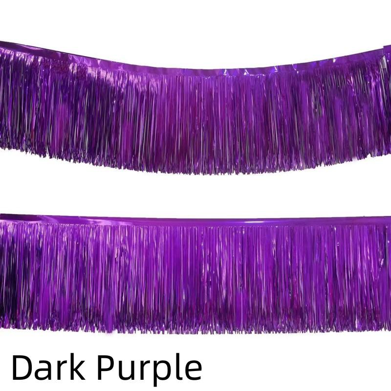 

2/1 упаковка фольгированной бахромы гирлянды металлической мишуры растяжки баннеры для парада поплавки день рождения свадьба рождественская вечеринка декор 2Pack темно-фиолетового