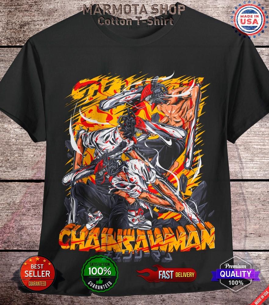 

Денджи Человек-бензопила Футболка Аниме Футболка Почита Ужасы Манга Отаку Макима ЧБМ 4XL