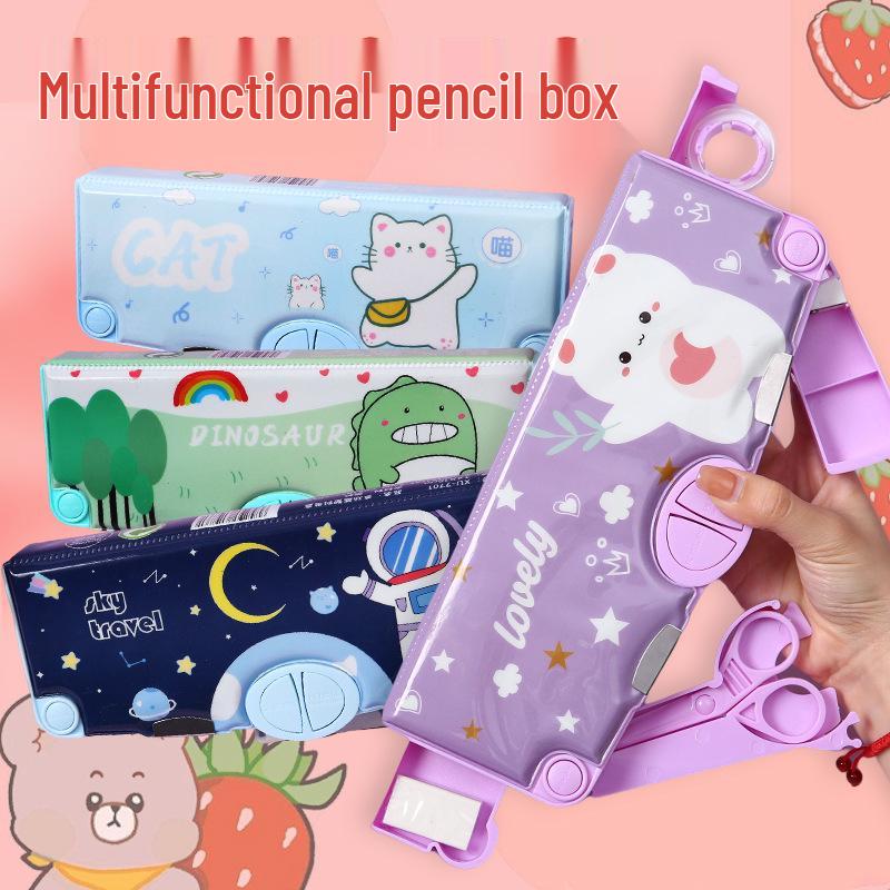 Creative Cartoon Multifunctional Pencil Case for Primary School Students - Large Capacity and High Appeal