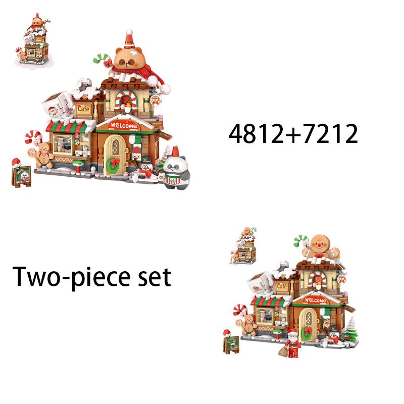 LOZ Christmas gift, folding street gingerbread house DIY building model assembly, building blocks toys, children's holiday gift