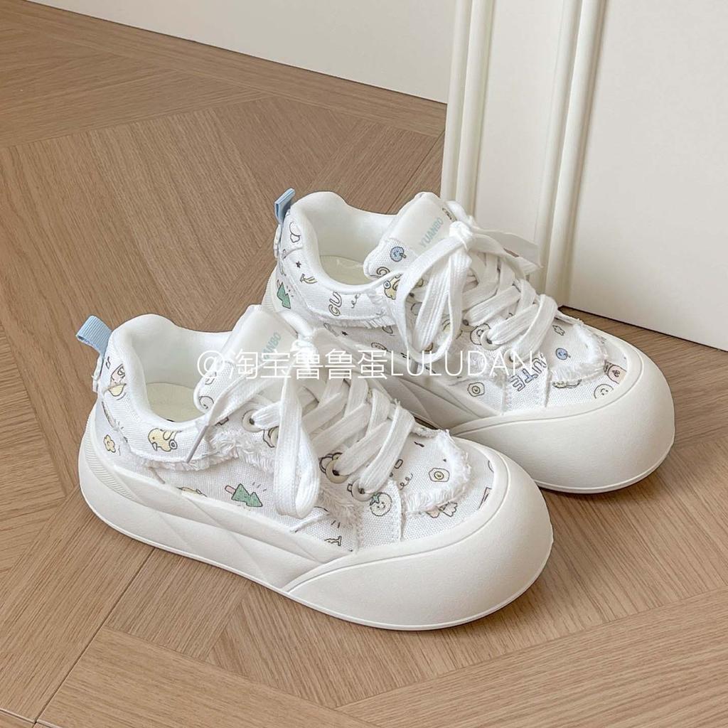 Fashion summer casual board shoes women's new platform with skirt bread shoes canvas shoes children
