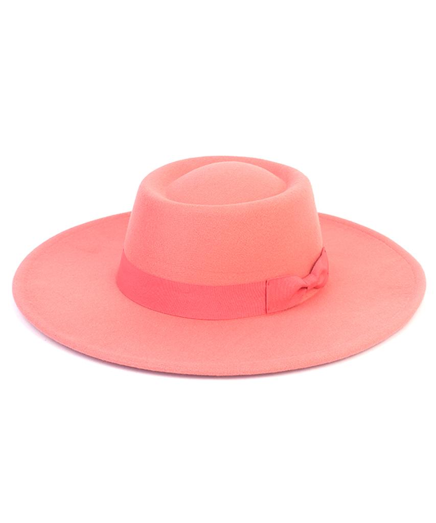 Yunibeosyeolkemiseuteuli Wool Pink Ribbon Long Fedora