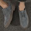 Retro Genuine Leather Men Shoes Casual Non Slip Wear Resistant Suede Daily Business Shoe Hot Sale Round Toe Low Top British Styl