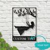 Personalized Girl On a Swing Metal Wall Decor, Custom Name Sign for Girls Room, No Electricity Required
