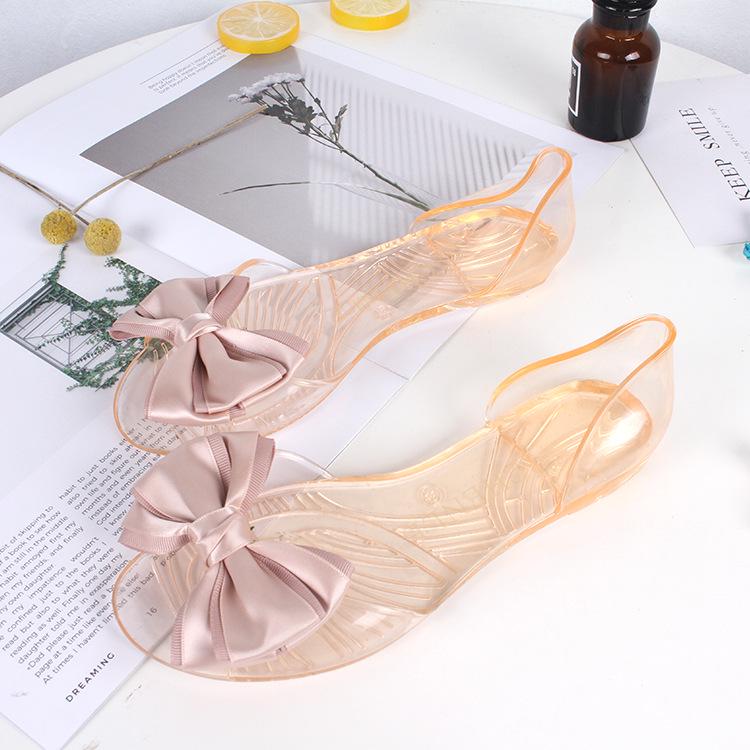 Yuzhihao Transparent Women s Color Block Bow Beach Sandals 41