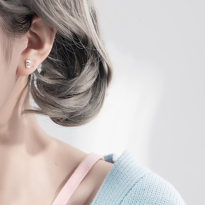 Kitten Earrings Female Simple Cute Small Animal Brushed Earrings Cat Korean Version Accessories Simple Temperament