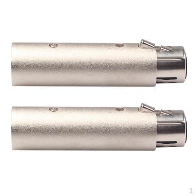 2 Pieces Zinc Alloy 3 Pin Male To 5 XLR Female Audio Adapter Connector