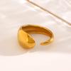 Yori High Quality Stainless Steel Metal Water Drop Ring 18K Gold PVD Plated Personalized Popular Jewelry New