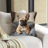 1pc Pillowcase, Cute French Bulldog Realistic Style Pillow Cover